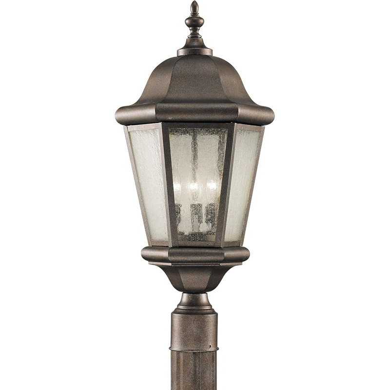 Outdoor Post Lantern Lighting, 3-Light, 180Watts, Bronze