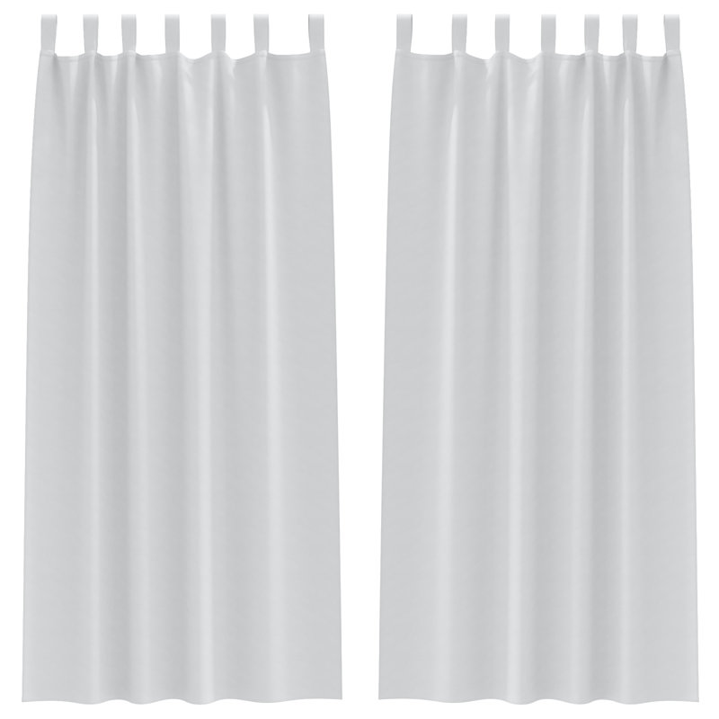 Curtains With Curtains 2 Pcs Polyester, Pale Grey, 140cm Width x 225cm Drop