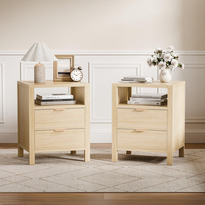 21'' W 2-Drawer Nightstand with Shelf