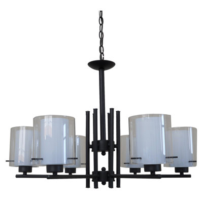 Lustre classique / traditionnel à 6 lumières avec abat-jour