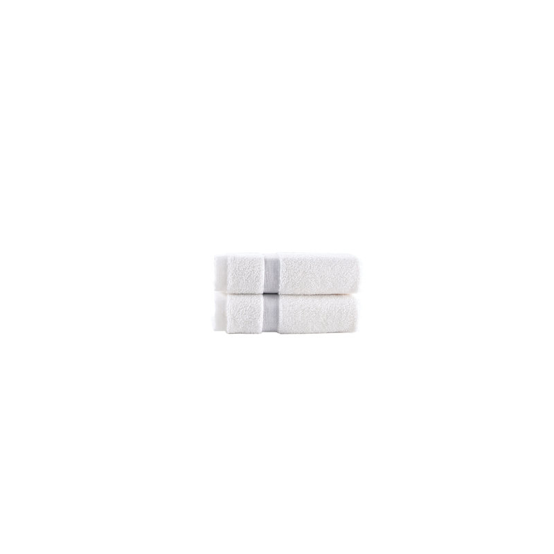 Bordure contrastante Brooks Brothers, Argent, Washcloths - 2 Pack