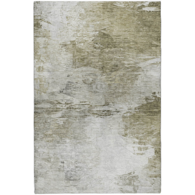Tapis à poil long de qualité supérieure lavable à la machine ADS595, Taupe, 5 pi x 7 pi 6 po