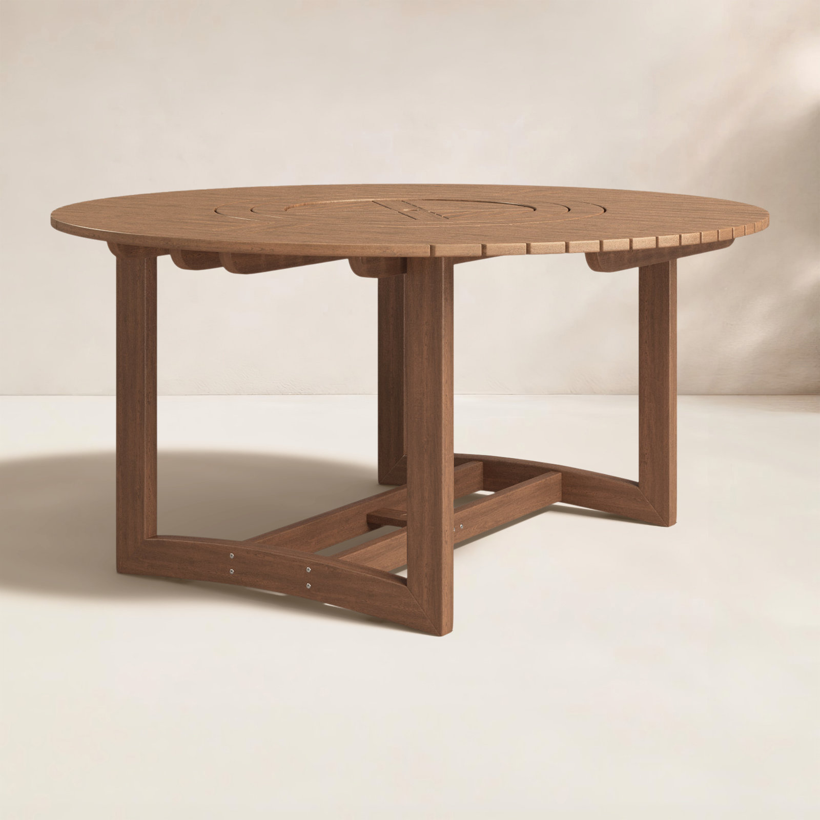 Fleur 63" Eucalyptus Patio Dining Table, Brown