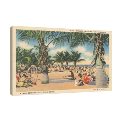 Plage, carte postale III par Wild Apple Portfolio - impression sur toile tendue