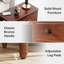 Table de chevet étroite à 3 tiroirs en bois massif Nightside, armoire de chevet brune à motif carré, rangement compact entièrement assemblé pour la chambre à coucher, le salon et les petits espaces
