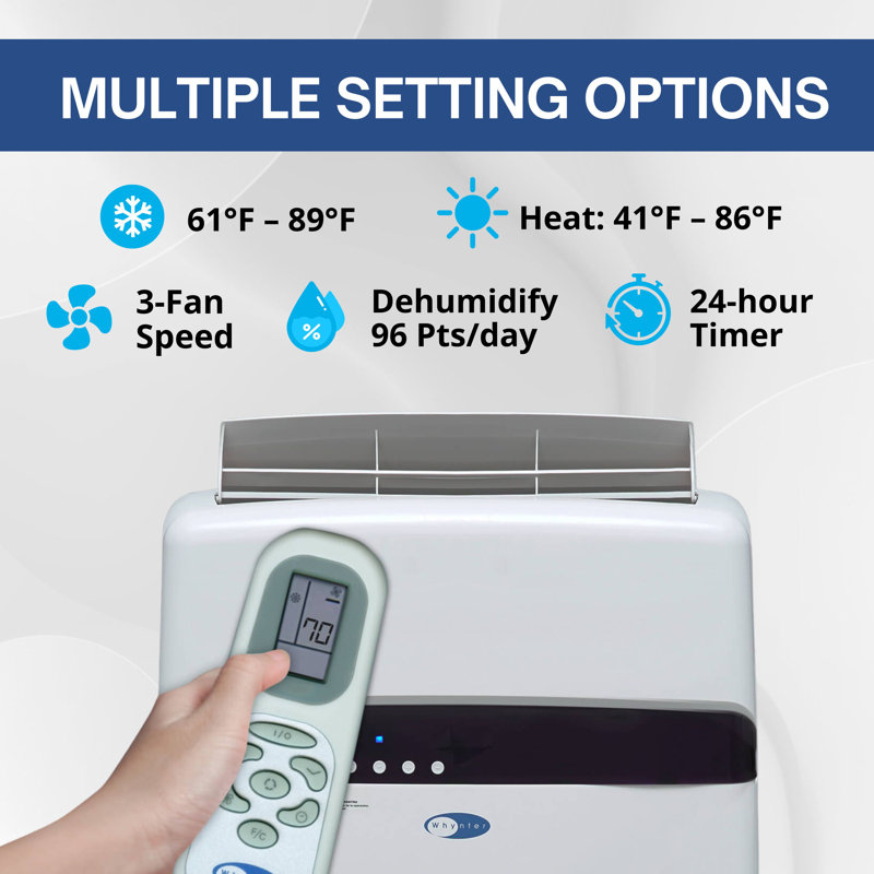 Frost White Mobile Air Conditioner and Heater with Remote