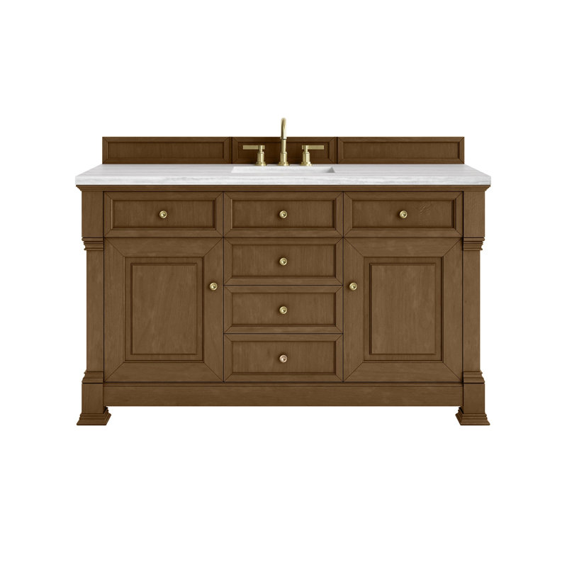 Brookfield 59.88'' W Single Bathroom Vanity Base, Honey Oak