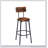 Round bar stool set with shelves, stool with backrest Rustic Brown