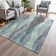 Machine Washable Indoor/Outdoor Xhevrie Teal Rug