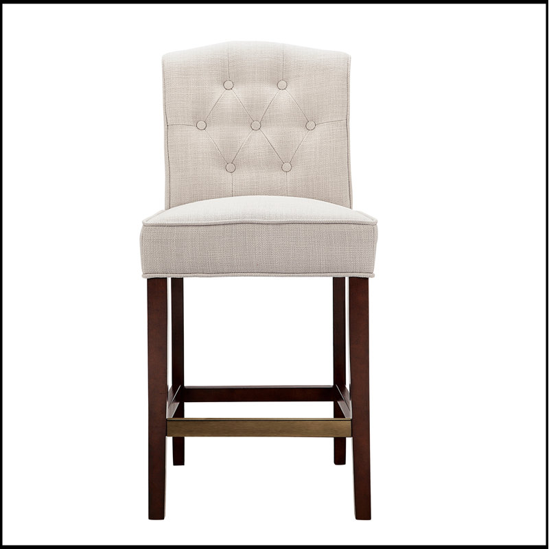 Tabouret de comptoir capitonné à boutons avec support dorsal confortable et fabrication durable pour les cuisines modernes