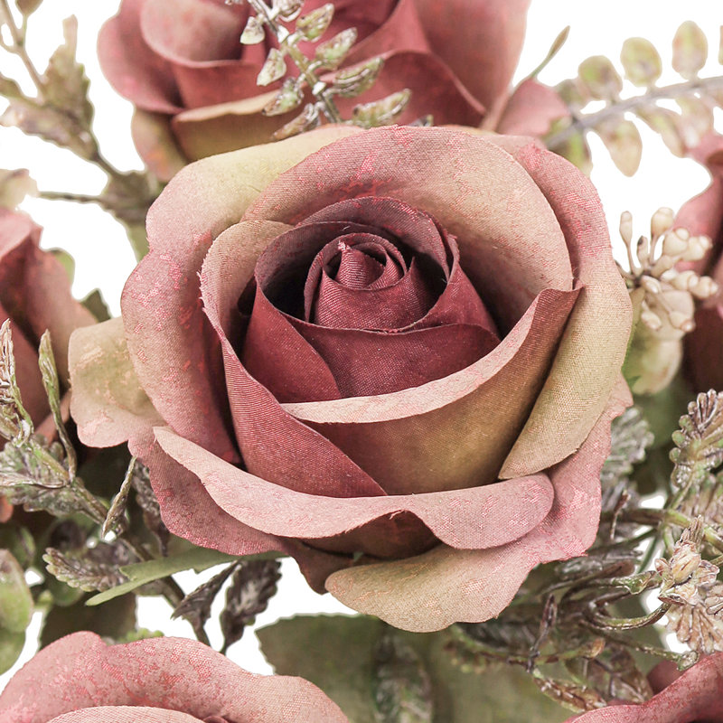 Bouquet de roses artificielles, Bourgogne cendré