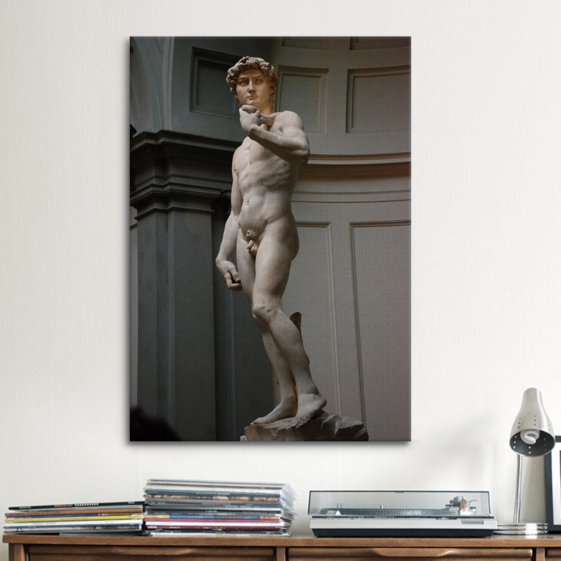 «David» par Michelangelo - Estampe numérique sur toile tendue avec châssis, H 12 po x l 8 po x P 0,75 po, Toile tendue