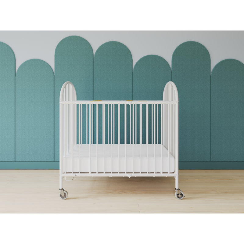Pinnacle Folding Metal Crib with Mattress