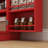 Red Kitchen Cabinet With 12 Door Shelves, 5 & Abundant Storage Depot, 41", Shelves Clear Organization