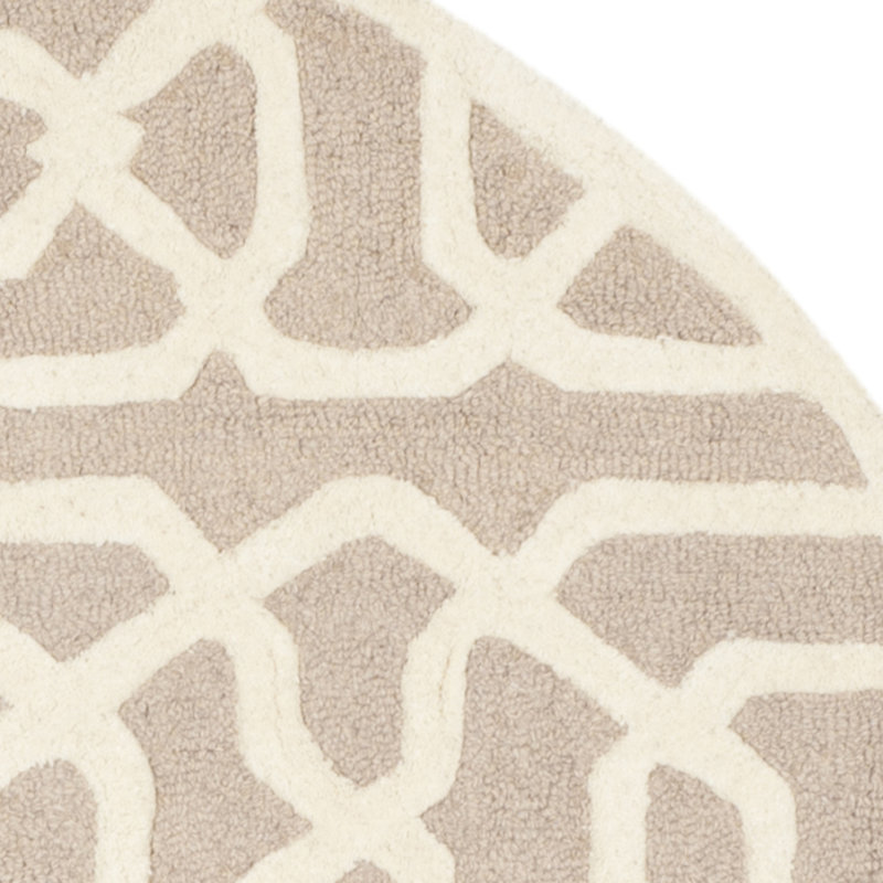 Cannen Hand Tufted Wool Geometric Rug, Round 6'