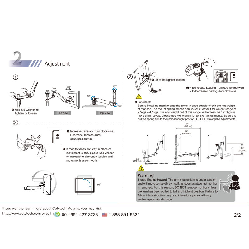 Silver Dual Monitor Full-Motion Desk Mount with Clamp Base