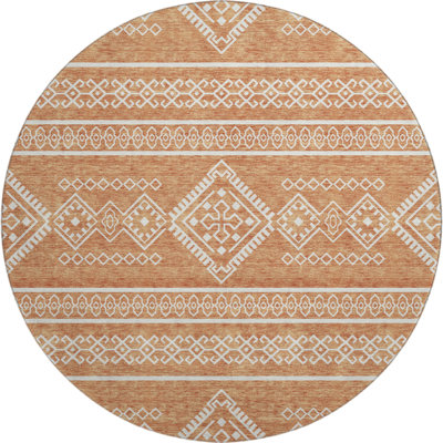 Premium Machine Washable Prisco Copper Rug