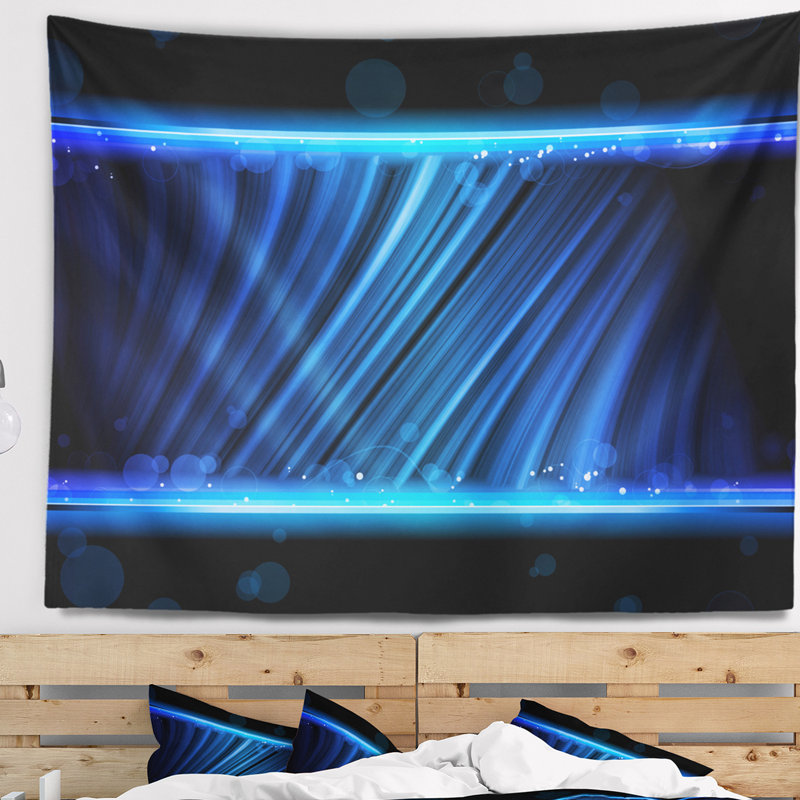 Disco blue waves tapisserie, H 68 po x l 80 po