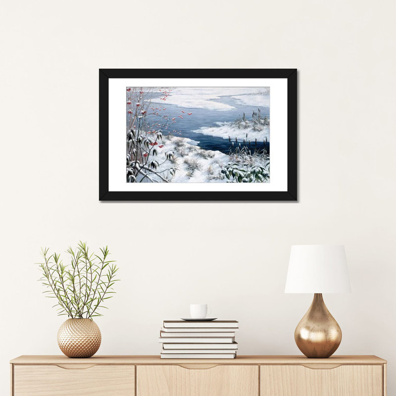 Winter by Peter Motz - Print, 24" H x 32" W x 1" D, Black Framed Fine Art Paper, White