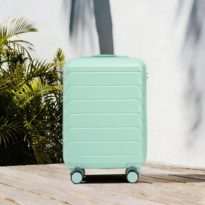 20 Inch ABS Hard Shell Travel Checked Luggage - Scratch Resistant Surface Four Multi-Directional Wheels,  With Combination Lock.(Mint Green)