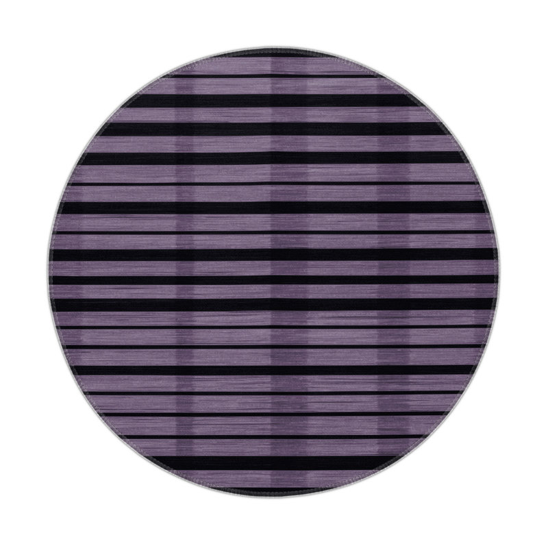 HorizontalStripes Purple Indoor and Outdoor Area Rug, Rectangle 3' x 5'