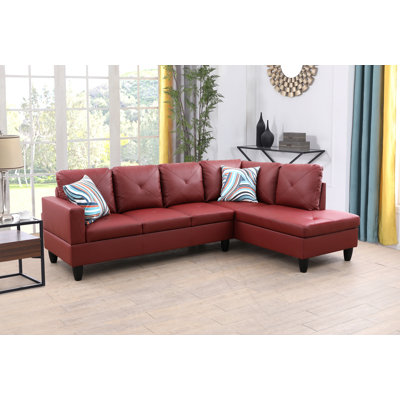 Tamez Faux Leather L-Shaped Sectional