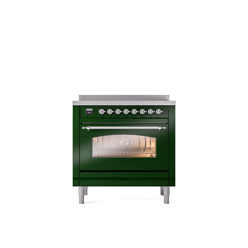 ILVE Nostalgie II 36 in Induction Range, Emerald Green/Chrome