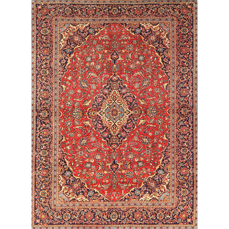 Tapis rouge/beige/noir traditionnel ooper, Rectangle 5 pi x 8 pi