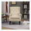 Fauteuil à structure en bois, fauteuil d'appoint moderne avec pieds en bois robustes pour la chambre à coucher du salon (PU)-1060085514