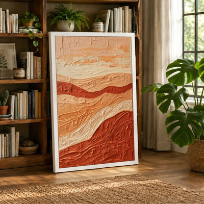 Terracotta Tides Abstract - Wrapped Canvas