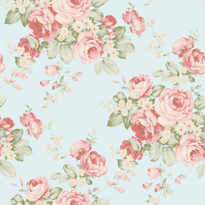 Garretson 10m x 52.8cm Satin Wallpaper Roll, Pink/Blue