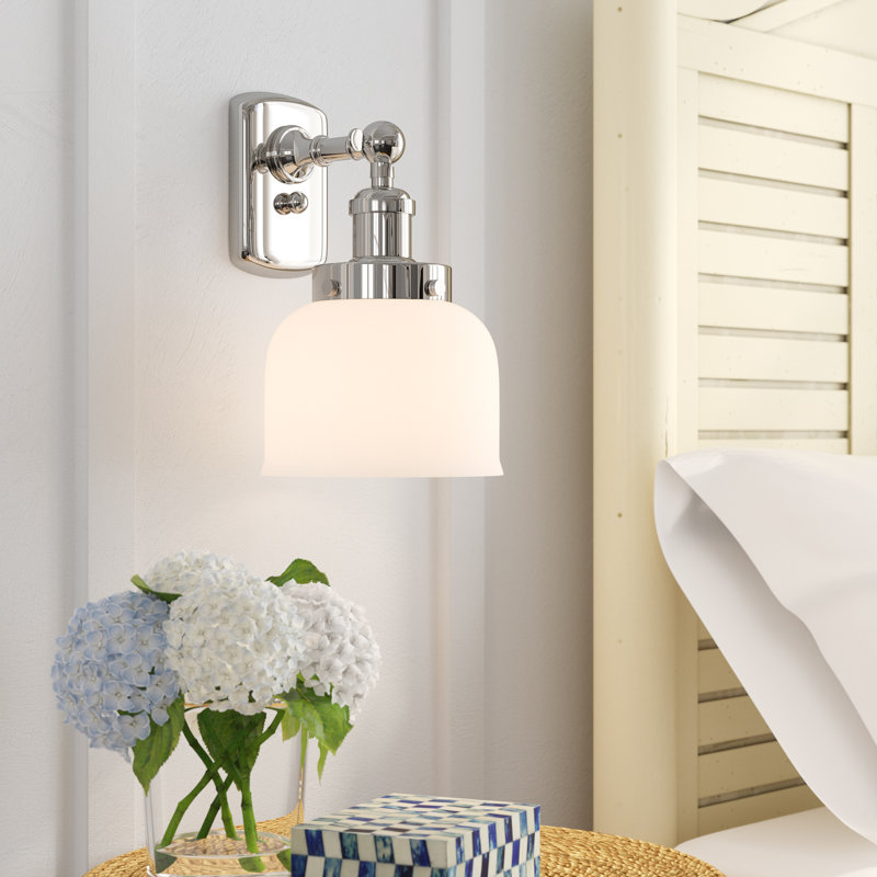 Applique murale 1 lumière 8 po Ballston Urban Bell, Blanc mat, Nickel poli, Ampoule non incluse