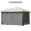 Rideaux d'intimité pour auvent extérieur - 10 pi x 12 pi, gris avec sangles de fixation et fermeture à glissière intérieure