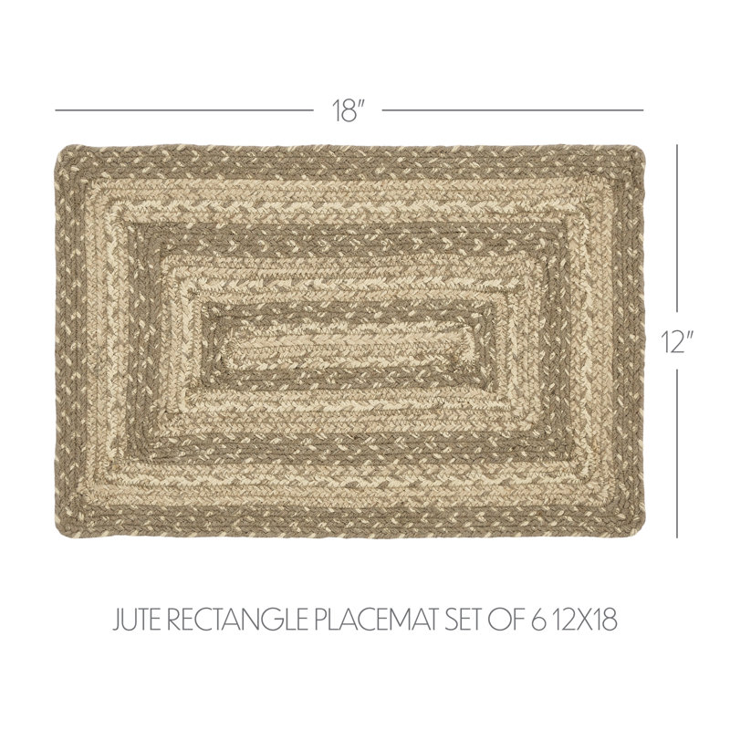 Ensemble de 6 napperons en jute Daler, 18" L x 12" W Rectangle