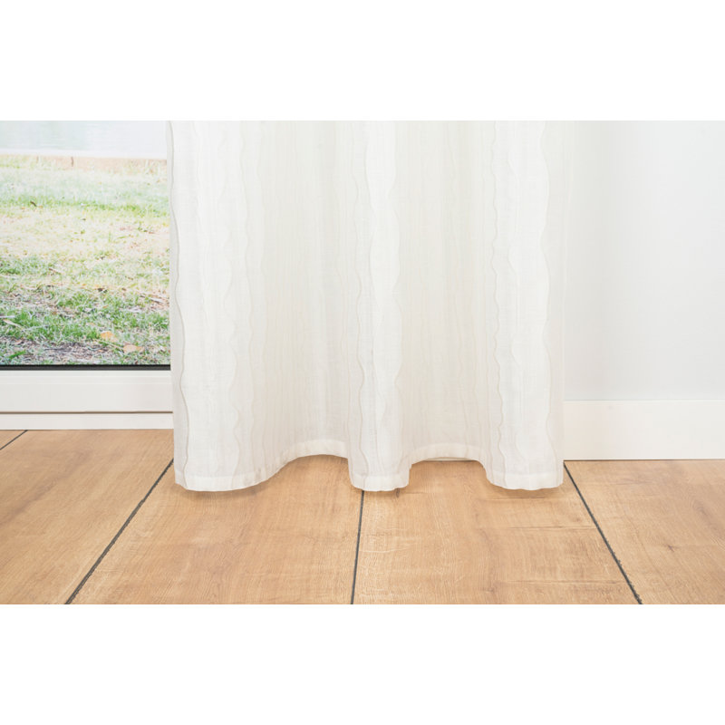 Stream Eyelet Room Darkening Curtain, White
