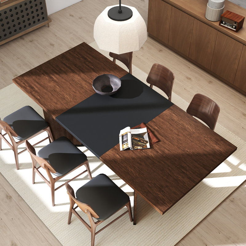 Table de salle à manger de 198 cm (78 pouces) pour 4 à 8 personnes, style campagnard, grande table rectangulaire pour la cuisine, en bois avec structure robuste, idéale pour la cuisine, le salon ou le bureau.