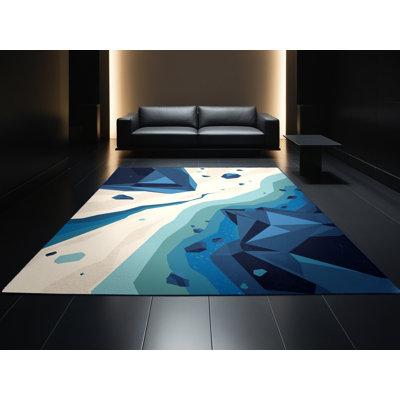 Tapis géométrique beige et moderne délavé à la machine Outhe