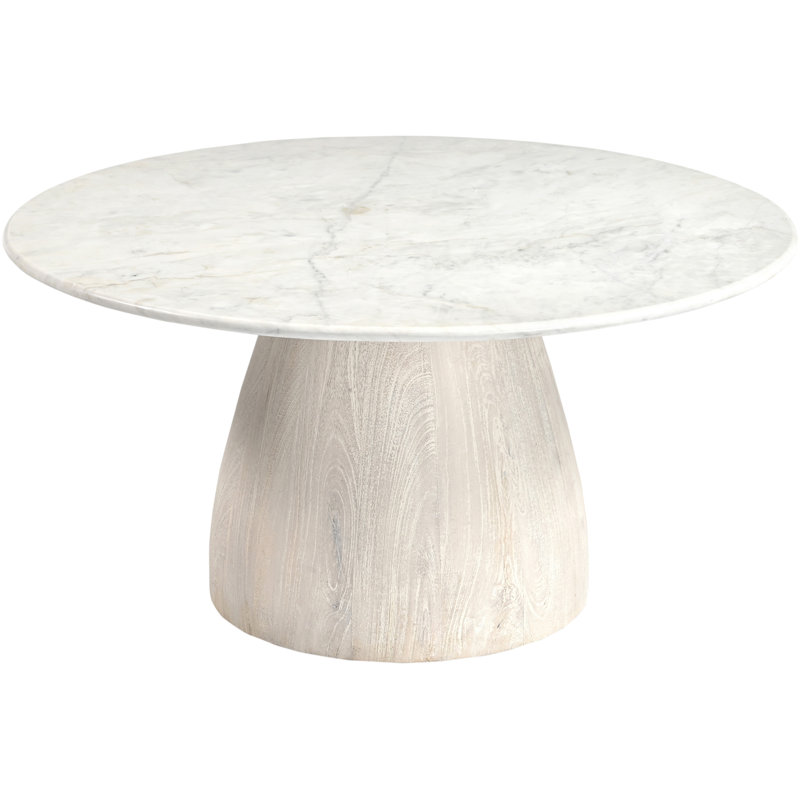 Liona Danise Marble And Wood Coffee Table, White