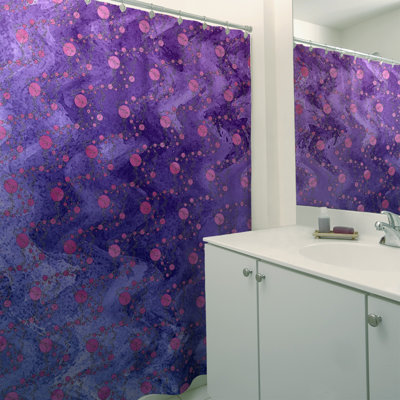 Rideau de douche simple planètes et étoiles