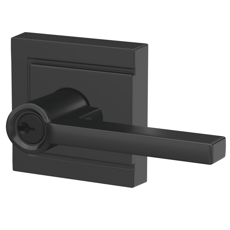 Latitude Keyed Entry Lever with Upland Trim, Keyed Alike, Yes, Matte Black