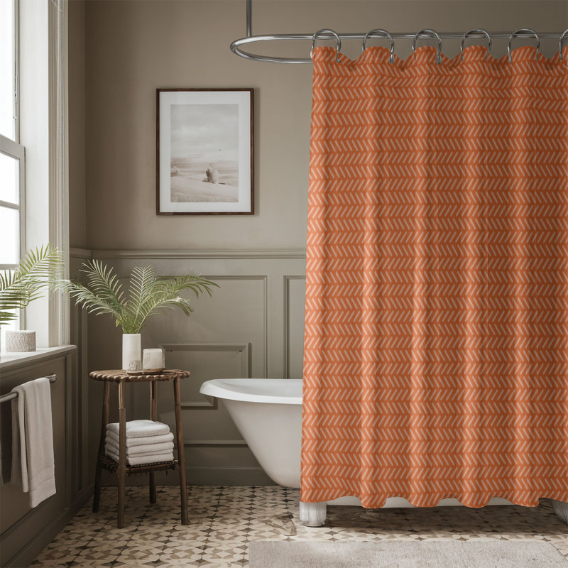 Cosy Tones - Rideau de douche Premium, H 74 po x l 71 po, Orange