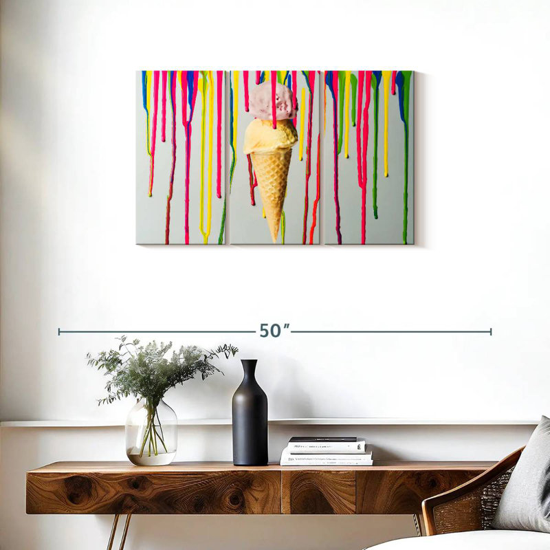 Yarlin Dripping Ice Cream, 20" H x 33" W
