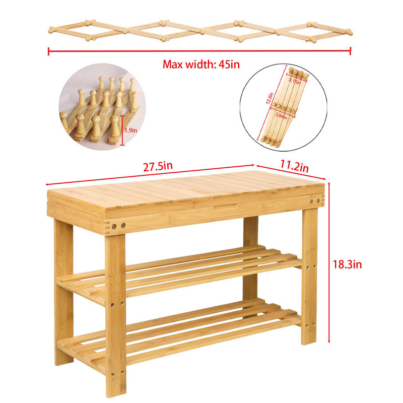 Solid Wood Storage Bench