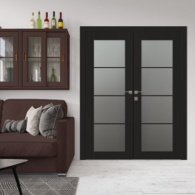 Porte française double en verre givré Avon 4 Lite Active 4 Lite