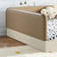 Cadre de lit grand format Montessori, lit plateforme en similicuir pour enfants avec garde-corps amovibles, brun-423701774-423701775