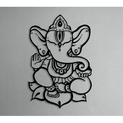 Metal Ganesha Idol Wall Hanging Decor, Ganapati Metal Wall Art Lord Ganesh Idol