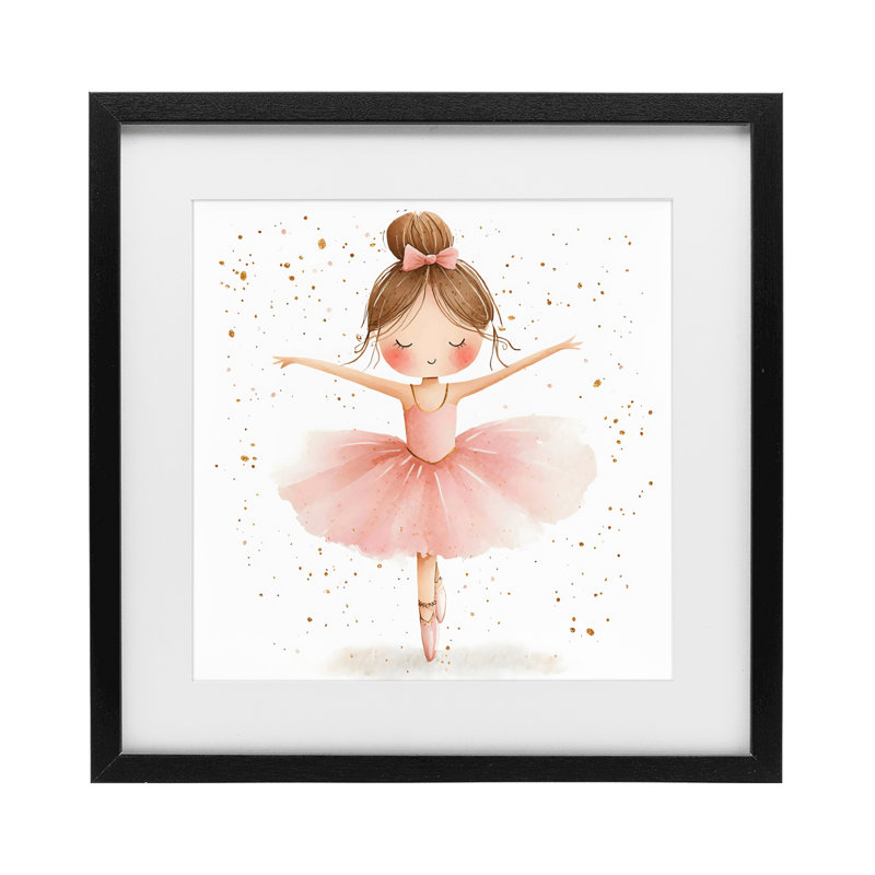 «Sweet Ballerina Pose», reproduction sous verre encadrée, design by Creative Studio, H 13 po x l 13 po, Cadre noir minuit