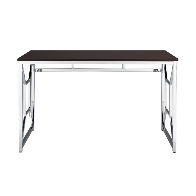 Sophisticated Office Desk with Stylish Chrome Frame and Functional Top for Productivity