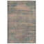 Tapis bleu denim clair en laine noué à la main de conception unique des années 2000 7 pi x 10 pi 7 po Obra
