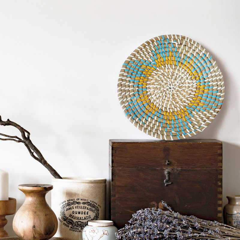 Handmade Boho Abstract Wall Decor on Wicker